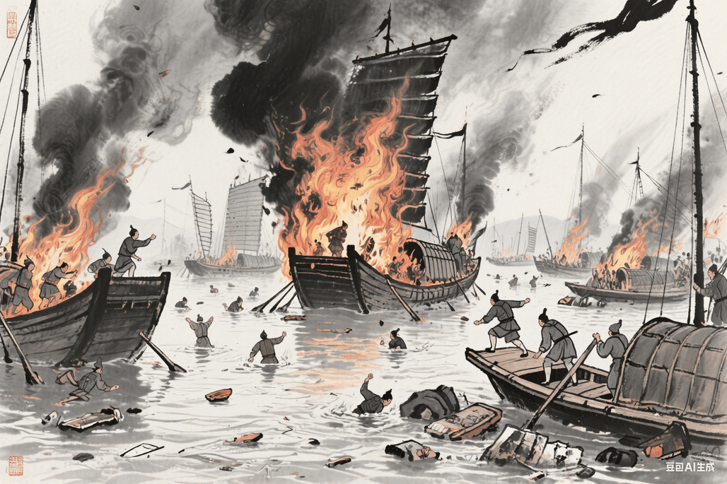 赤壁之战示意图